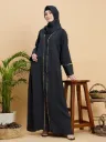 Zip Abaya Burqa with Black Georgette Hijab 3